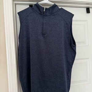 Peter Millar Crown Crafted 1/4 Zip Vest - Heather Navy